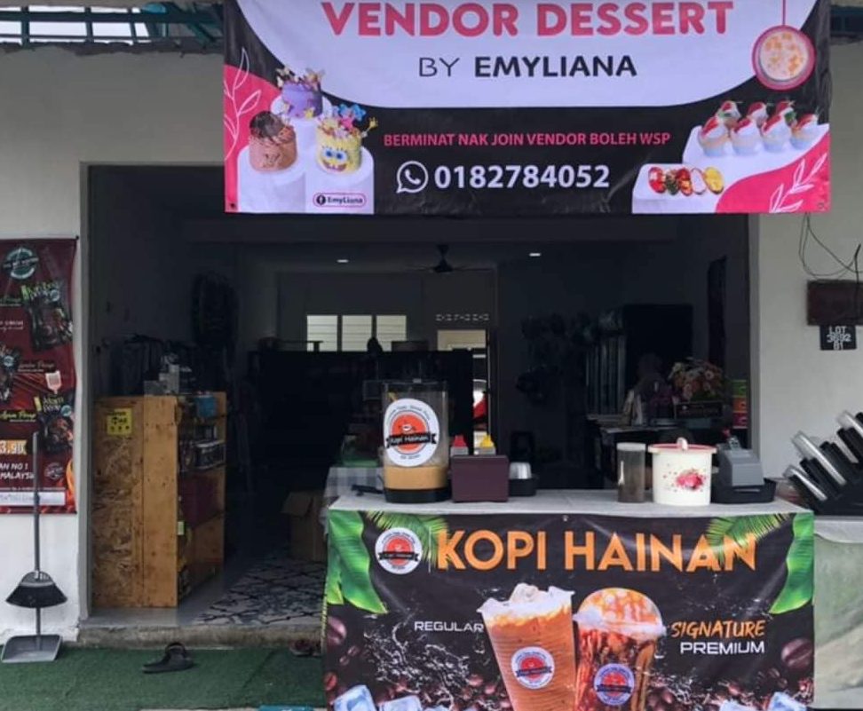 kedai alat tulis vendor dessert makan tepi